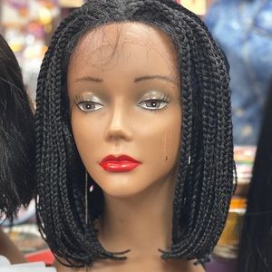 Short braided wig lace front